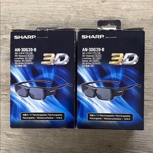 Sharp Black 3D Glasses AN-3DG20-B    (2 pairs)